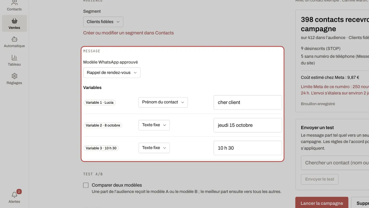 Le modèle et ses variables